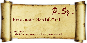 Premauer Szalárd névjegykártya